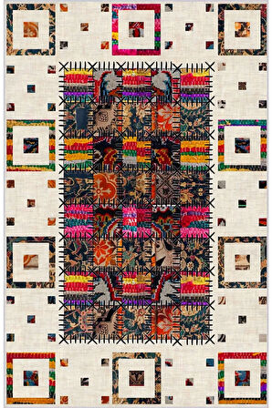 Dijital Baskı Yıkanabilir Kaymaz Taban Salon Halısı Ve Yolluk RVG0740