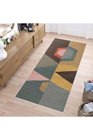 Dijital Baskı Yıkanabilir Kaymaz Taban Salon Halısı Ve Yolluk RVG1156