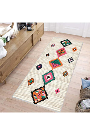 Dijital Baskı Yıkanabilir Kaymaz Taban Salon Halısı Ve Yolluk RVG1534-HK142