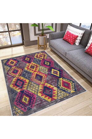 Dijital Baskı Yıkanabilir Kaymaz Taban Salon Halısı Ve Yolluk RVG1617