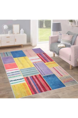 Dijital Baskı Yıkanabilir Kaymaz Taban Salon Halısı Ve Yolluk RVG1714