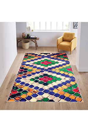 Dijital Baskı Yıkanabilir Kaymaz Taban Salon Halısı Ve Yolluk RVG1893-SD040