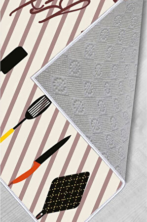 Dijital Baskı Yıkanabilir Kaymaz Taban Mutfak Halısı Ve Yolluk RVG2005