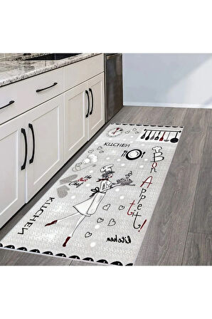 Dijital Baskı Yıkanabilir Kaymaz Taban Mutfak Halısı Ve Yolluk RVG2061