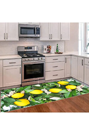 Dijital Baskı Yıkanabilir Kaymaz Taban Mutfak Halısı RVG2075