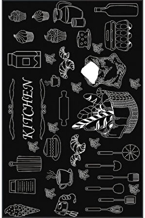 Dijital Baskı Yıkanabilir Kaymaz Taban Mutfak Halısı Ve Yolluk RVG2117