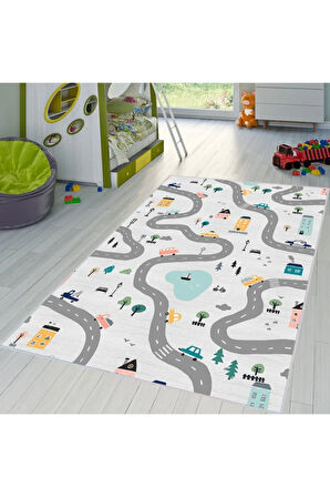 Dijital Baskı Yıkanabilir Kaymaz Taban Çocuk Halısı Ve Yolluk RVG4022