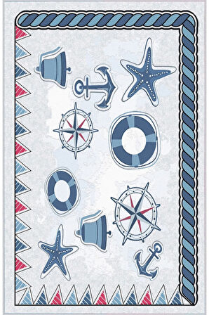 Dijital Baskı Yıkanabilir Kaymaz Taban Çocuk Halısı RVG4052-SD1176