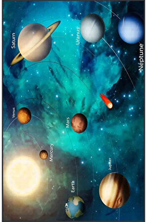 Dijital Baskı Yıkanabilir Kaymaz Taban Çocuk Halısı RVG4056