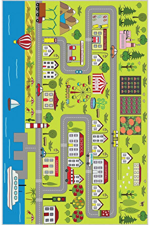 Dijital Baskı Yıkanabilir Kaymaz Taban Çocuk Halısı Ve Yolluk RVG4102-SD630