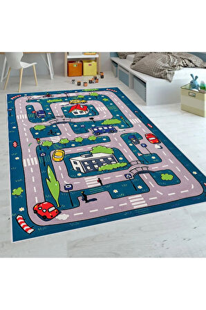 Dijital Baskı Yıkanabilir Kaymaz Taban Çocuk Halısı Ve Yolluk RVG4105-SD778