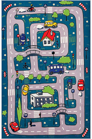 Dijital Baskı Yıkanabilir Kaymaz Taban Çocuk Halısı Ve Yolluk RVG4105-SD778