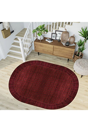 Dijital Baskı Yıkanabilir Kaymaz Taban Oval Salon Halısı Rvg7222-ht645