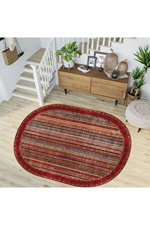 Dijital Baskı Yıkanabilir Kaymaz Taban Oval Salon Halısı Rvg7223-ht647