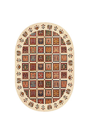 Dijital Baskı Yıkanabilir Kaymaz Taban Oval Salon Halısı Rvg7224-ht648
