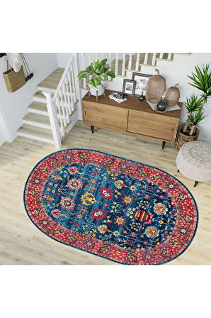 Dijital Baskı Yıkanabilir Kaymaz Taban Oval Salon Halısı Rvg7228-hy894