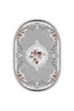 Dijital Baskı Yıkanabilir Kaymaz Taban Oval Salon Halısı Rvg7238-sd587