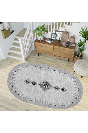 Dijital Baskı Yıkanabilir Kaymaz Taban Oval Salon Halısı Rvg7244-sd1106