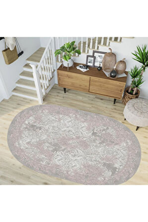 Dijital Baskı Yıkanabilir Kaymaz Taban Oval Salon Halısı Rvg7252-hy1075