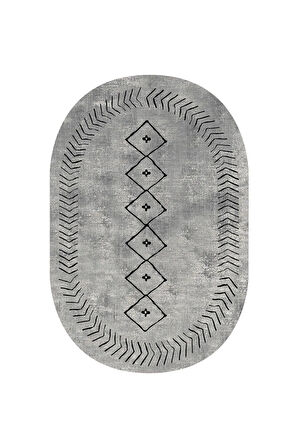Dijital Baskı Yıkanabilir Kaymaz Taban Oval Salon Halısı Rvg7258-ht962
