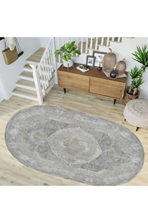 Dijital Baskı Yıkanabilir Kaymaz Taban Oval Salon Halısı Rvg7263-hy952