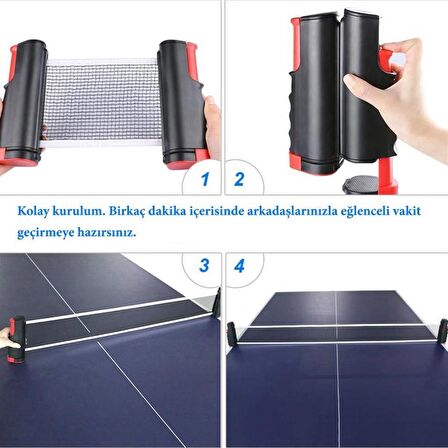 River World Teleskopik Taşınabilir Kaymaz Ping Pong Masa Tenisi Filesi Aparatı