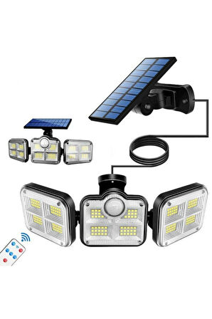 River World 122 ledli Kumandalı ve Hareket Sensörlü Güneş Enerjili Solar Bahçe Aydınlatma Lamba