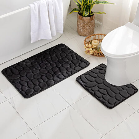 River World Köpük Modelli Kaymaz 1,5 cm Kalınlıkta Banyo Paspası