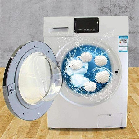 River World 2 Adet Çamaşır İçin Kirpi Modelli Kırışık Önleyiici ve Tüy Toplayıcı Kurutma Topu