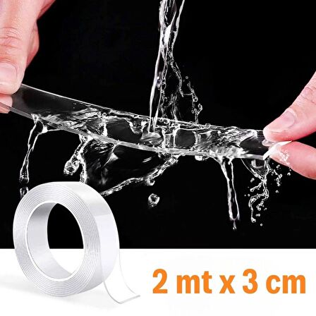 River World 2 Metre Boy x 3 cm Genişlik Çift Taraflı Ultra Güçlü Nano Bant