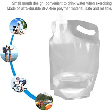 River World  Piknik ve Yaşam İçin 1 lt'lik Su Taşıma Torbası Plastik ve Kapaklı  