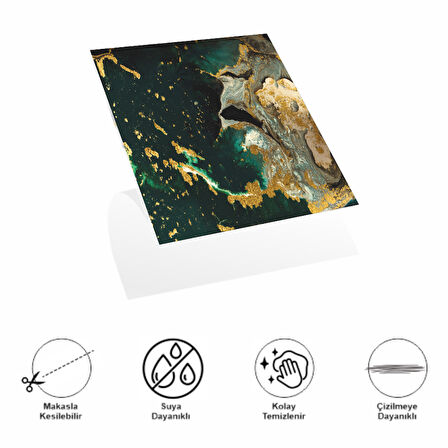 River World 4'lü Paket 30 cm x 30 cm Ebatında Green Edition Model Yapışkanlı PVC Yer Karosu  