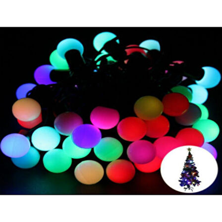 River World Siyah Kablolu Sarı Işıklı ve Fişli 28 Mini Top Led 5 Metre
