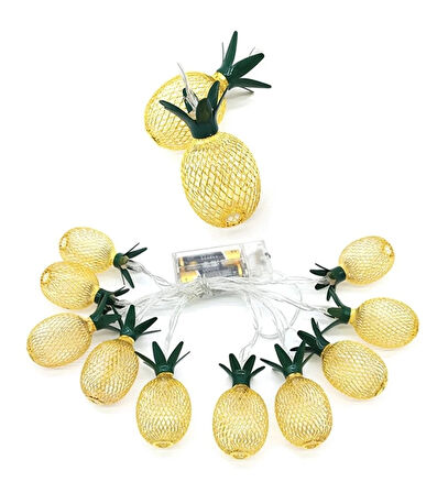 River World 2 Kademeli 10 Ledli 2 Metrelik Pilli Led Işık Ananas Model