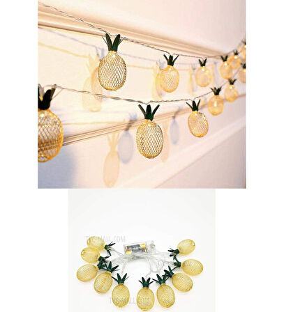 River World 2 Kademeli 10 Ledli 2 Metrelik Pilli Led Işık Ananas Model