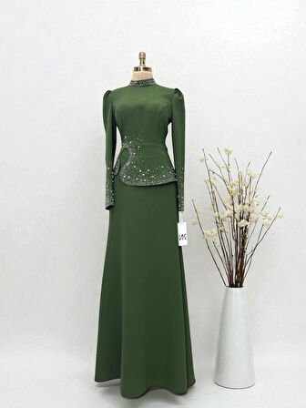 KREP TAŞ DETAYLI ABİYE ZARİF