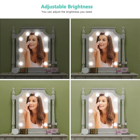 Kadın Hediyesi Giysi Odası Lambası Ayna 10 Adet G5 Led Ampul 12V Makyaj Aynası Aydınlatma Kiti
