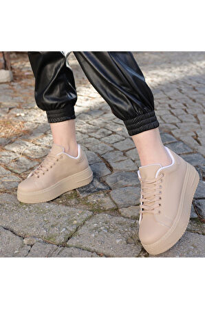 Leran Nude Cilt Bağcıklı Spor Ayakkabı