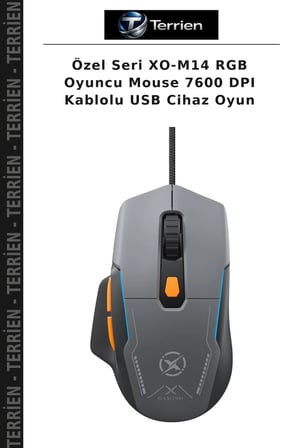 Özel Seri XO-M14 RGB Oyuncu Mouse 7600 DPI Kablolu USB Cihaz Oyun