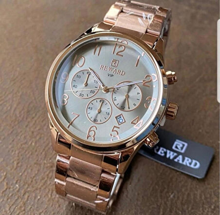 Reward Rosegold Klasik Model Fonksiyonlu&Takvimli Erkek Kol Saati