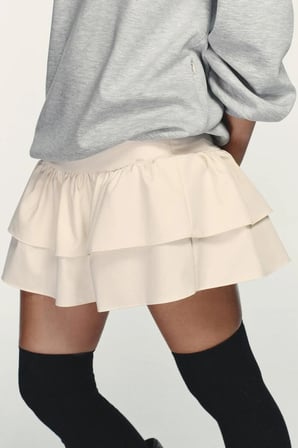 ALLBUCKS ZARA Konstrast Fırfırlı Sweatshirt Kısa Elbise ABZRA00163