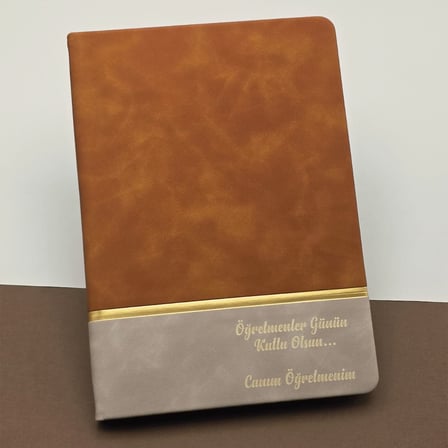 Premium Kutlama Hatırası Çizgili Ajanda Termo Kapak Öğretmenler Günü Hediyesi Defter