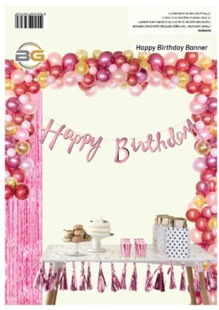Özel Üretim KALİGRAFİ HAPPY BRİTHDAY PEMBE BANNER Mekan Süsü Parti Malzemesi Özel Gün