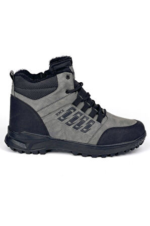 Erkek Füme Fermuarlı Bağcıklı Outdoor Suya Soğuğa Dayanıklı Rahat İçi Kürklü Trekking Kışlık Bot