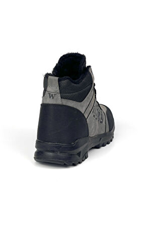 Erkek Füme Fermuarlı Bağcıklı Outdoor Suya Soğuğa Dayanıklı Rahat İçi Kürklü Trekking Kışlık Bot