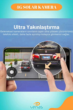 Güneş Enerjili 4G SIM Kart Uyumlu Full HD Çift Kameralı Extra LED Aydınlatmalı Akıllı Kamera