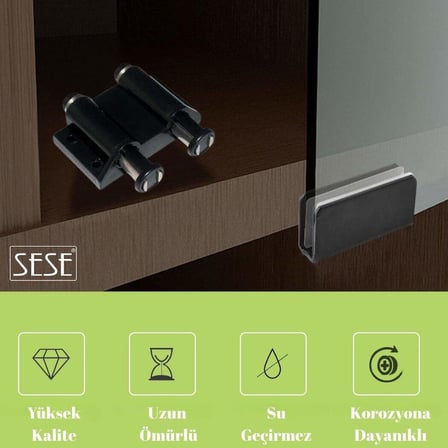 Sese Mıknatıslı Cam Kapak İtici Çiftli Cam Çıtçıtı (SS802-12)
