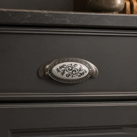 Tomurcuk Porselen Mobilya Kulbu Inox/Beyaz Renk 64mm Kulp (198-03-64-53)