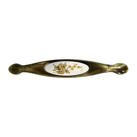 Tomurcuk Porselen Mobilya Kulbu Antik Sarı/Beyaz 128mm Kulp (198-11-128-94)