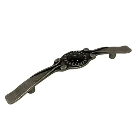 Tomurcuk Porselen Antik Gümüş/Siyah Mobilya Kulbu 96mm Kulp (198-39-96-20)